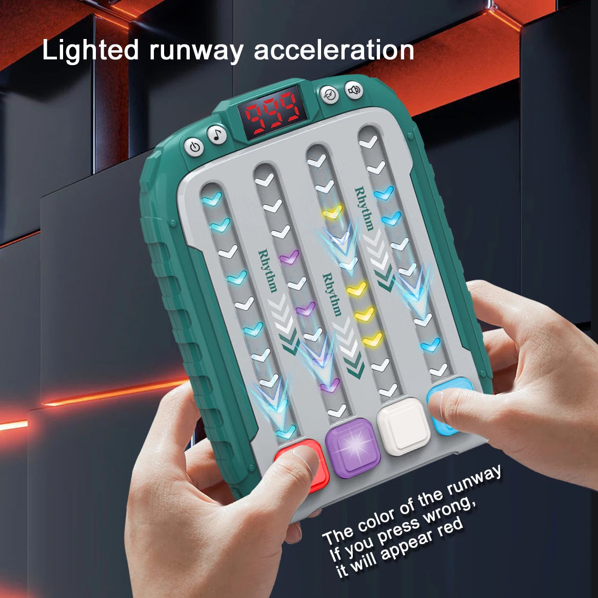 Joc Electronic de Ritm și Reflexe pentru Copii - Consolă Muzicală Interactivă cu Lumini LED