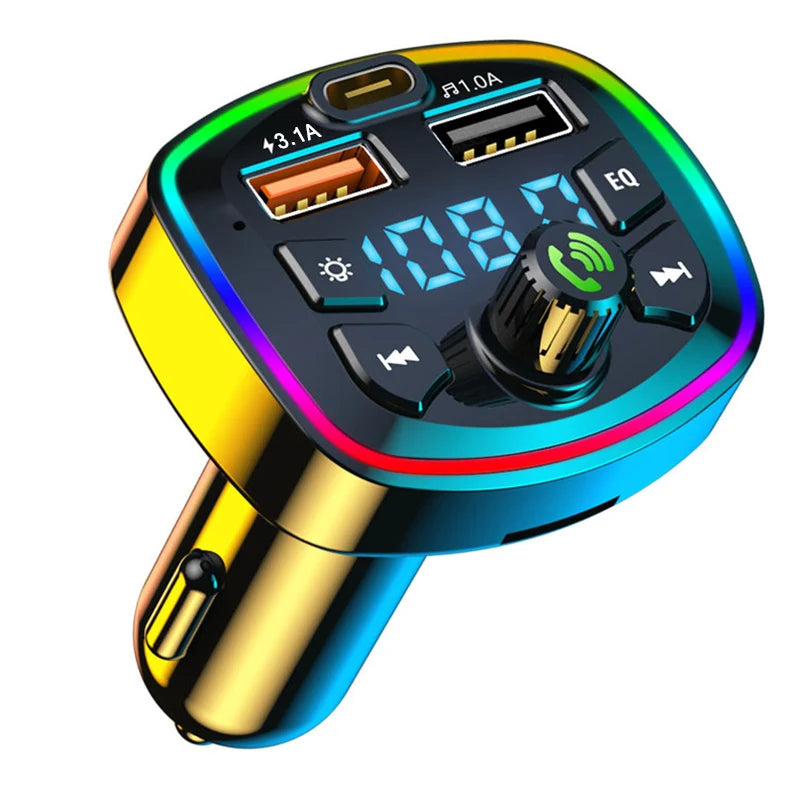 Transmițător FM Bluetooth 5.0 Auto - Încărcător USB Dual și Player MP3