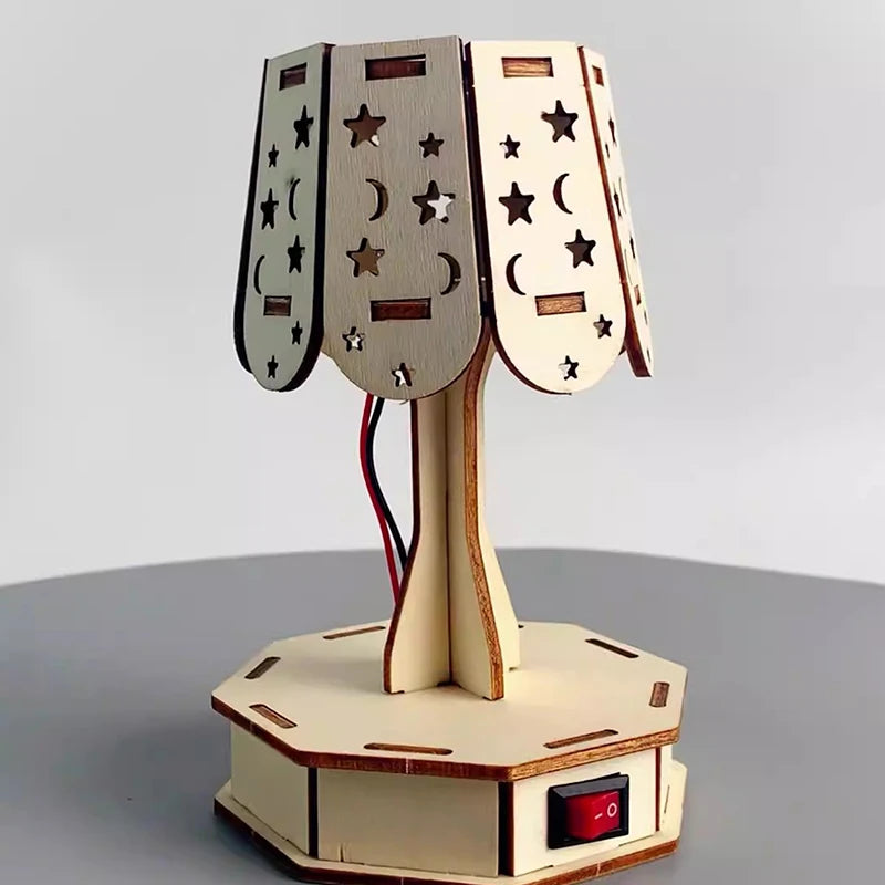 Kit DIY Lampă de Masă din Lemn - Proiect Educațional STEM