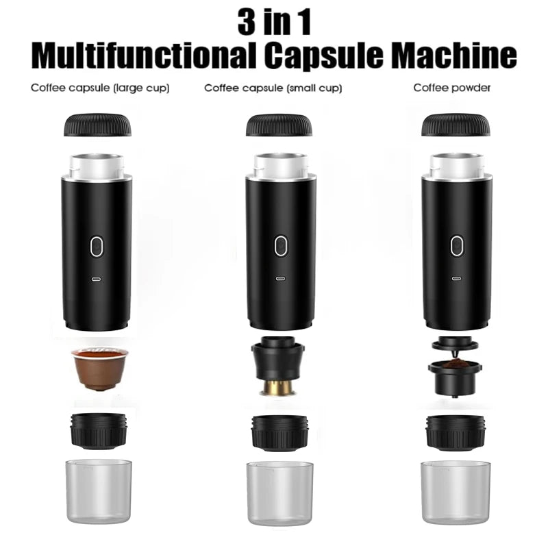 Espressor Portabil Electric 3-in-1 USB - Cafea Proaspătă Oriunde