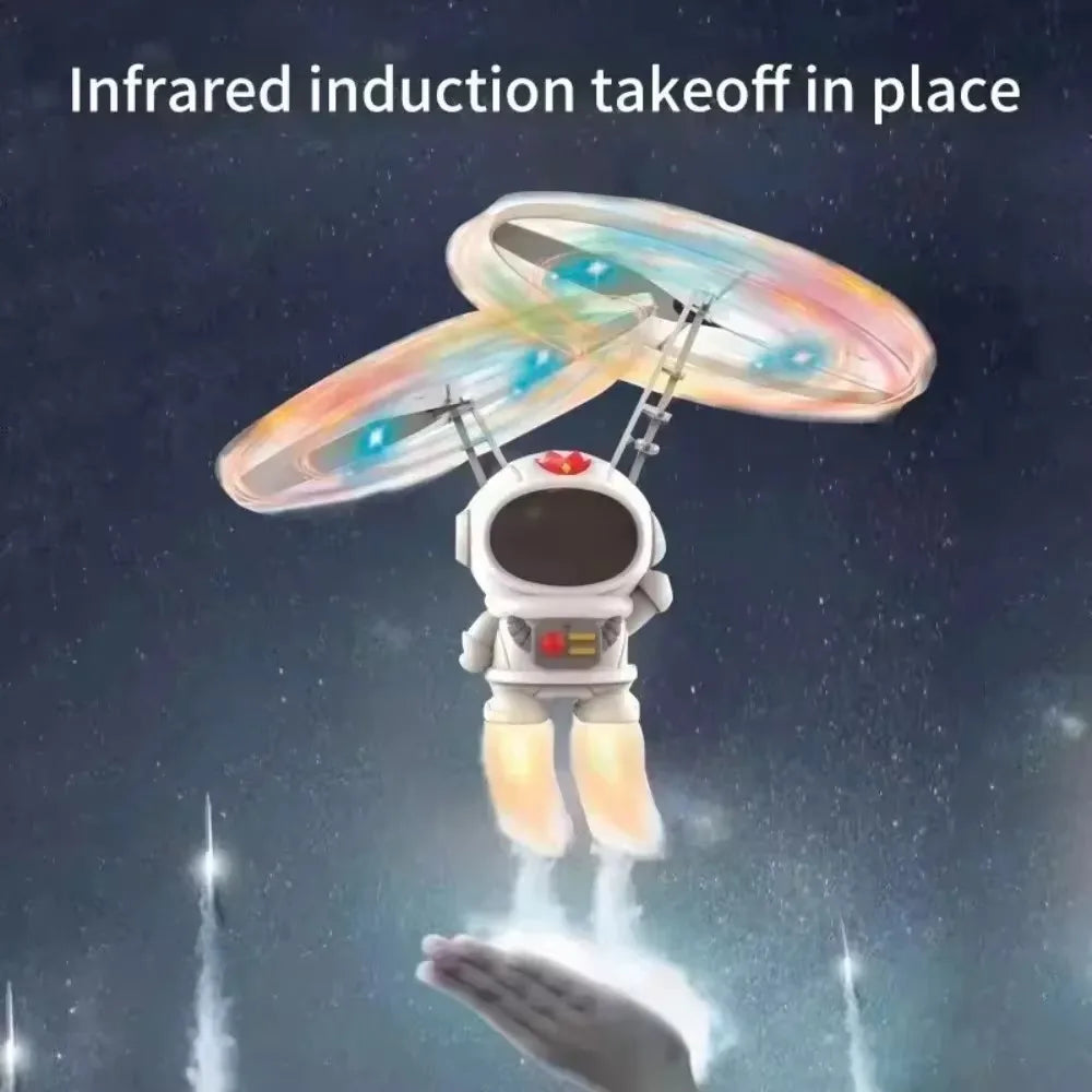 Robot Astronaut Zburător cu Levitație - Dronă Controlată Manual cu Lumini LED Interactive - Jucărie Outdoor pentru Copii