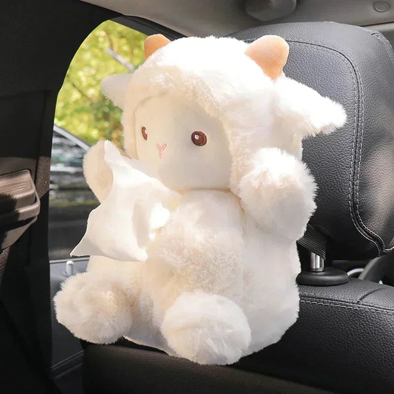 Suport Șervețele Pluș Kawaii - Cutie Hartoți Animalute pentru Mașină și Casă