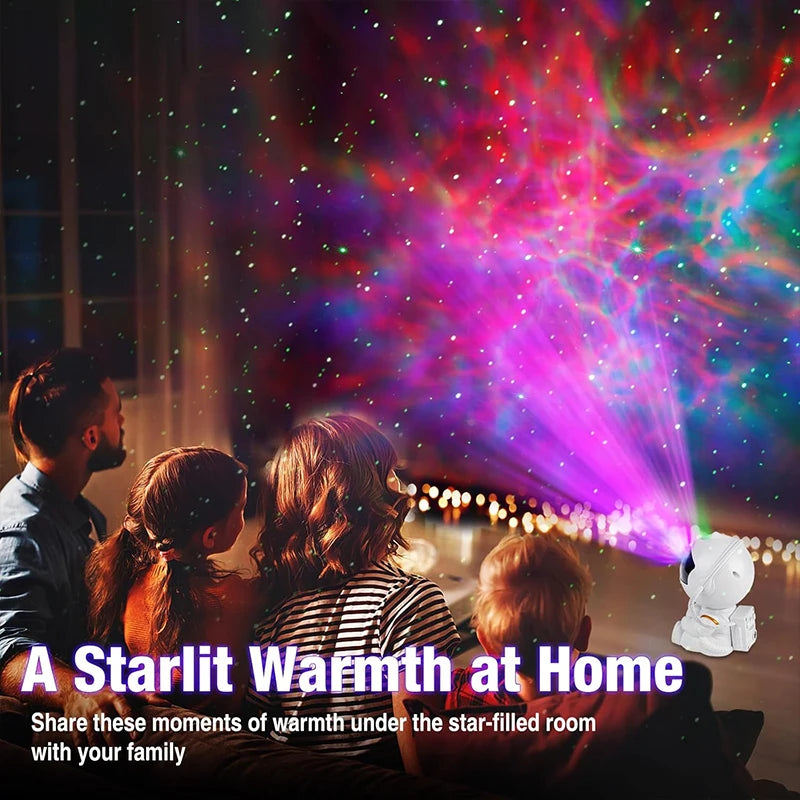 Lampă Proiector Galaxie Astronaut - Lumină de Noapte LED cu Stele și Nebuloase pentru Copii