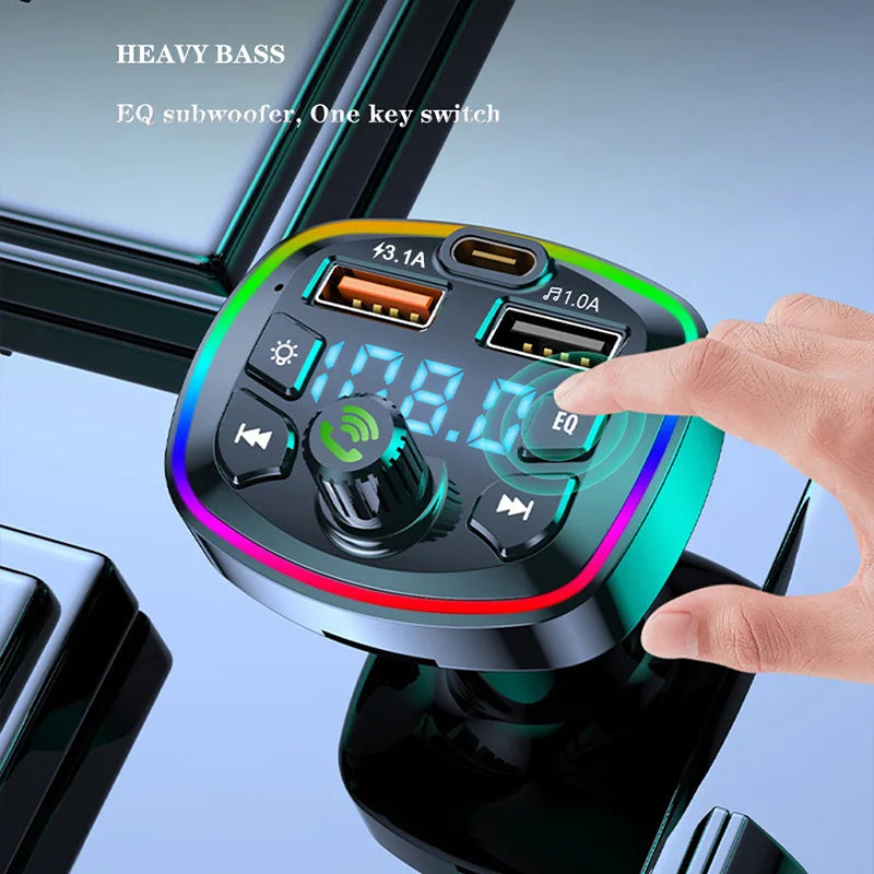 Transmițător FM Bluetooth 5.0 Auto - Încărcător USB Dual și Player MP3