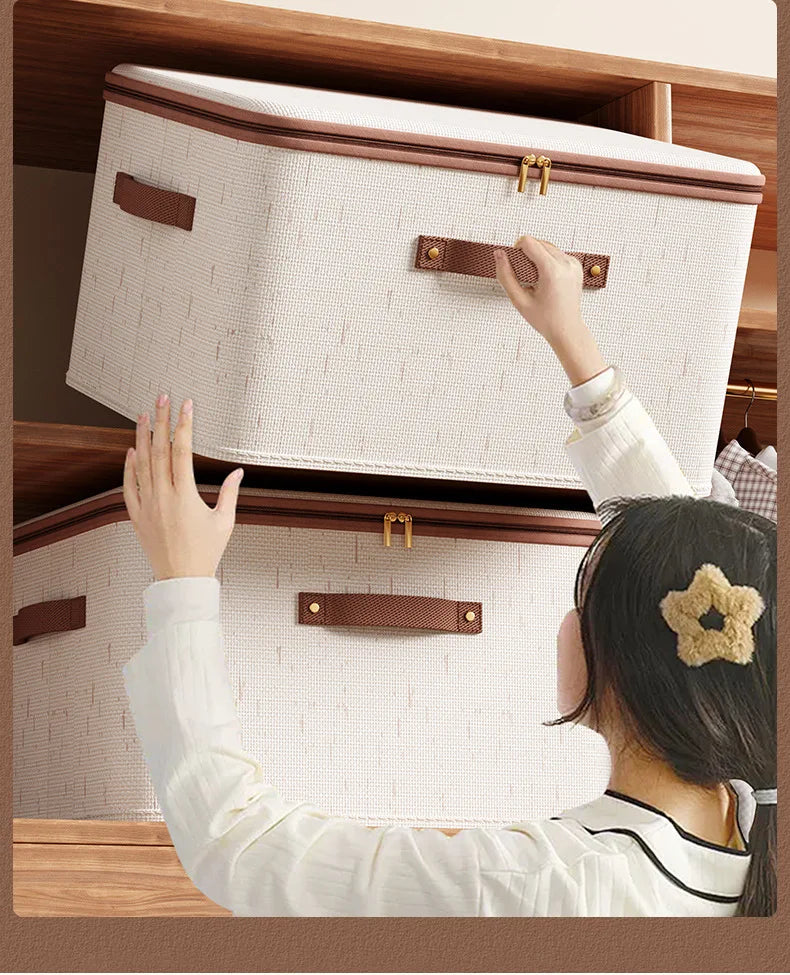 Cutie Depozitare Premium cu Capac - Organizator Pliabil pentru Haine, Jucării și Pături