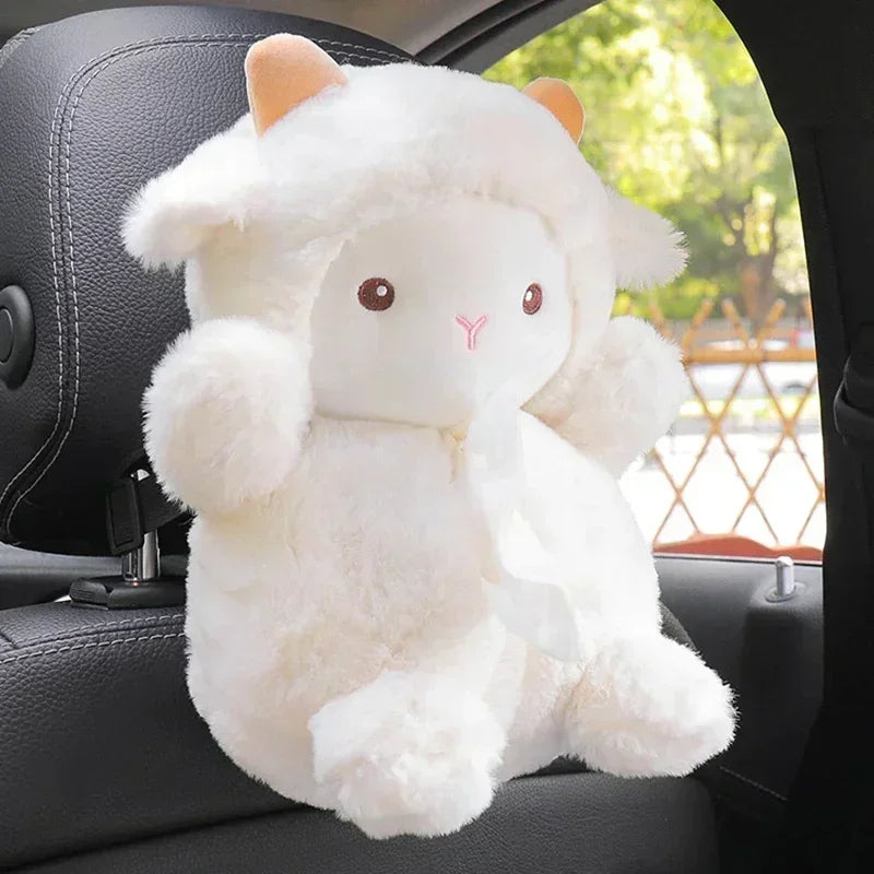 Suport Șervețele Pluș Kawaii - Cutie Hartoți Animalute pentru Mașină și Casă