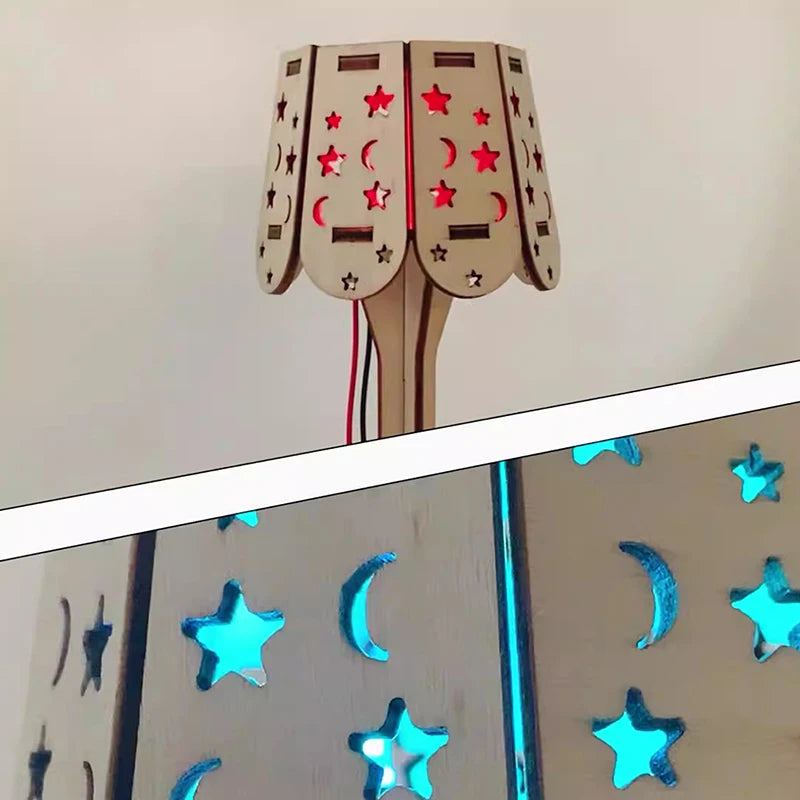 Kit DIY Lampă de Masă din Lemn - Proiect Educațional STEM