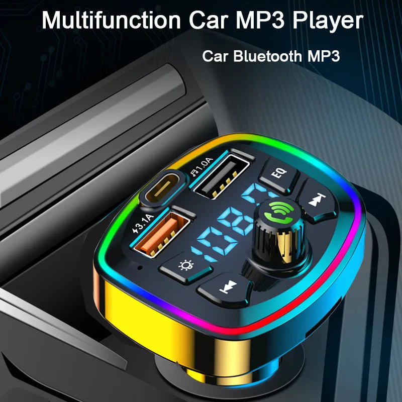 Transmițător FM Bluetooth 5.0 Auto - Încărcător USB Dual și Player MP3