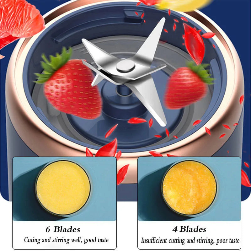 Blender Portabil Electric - Mixer Fructe USB Reîncărcabil pentru Smoothie și Shake-uri