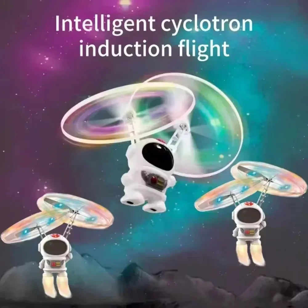 Robot Astronaut Zburător cu Levitație - Dronă Controlată Manual cu Lumini LED Interactive - Jucărie Outdoor pentru Copii