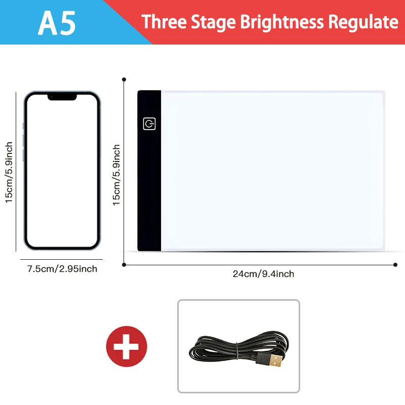 Tablă LED pentru Desen - Educativă A3/A4/A5 Reglabilă Luminos