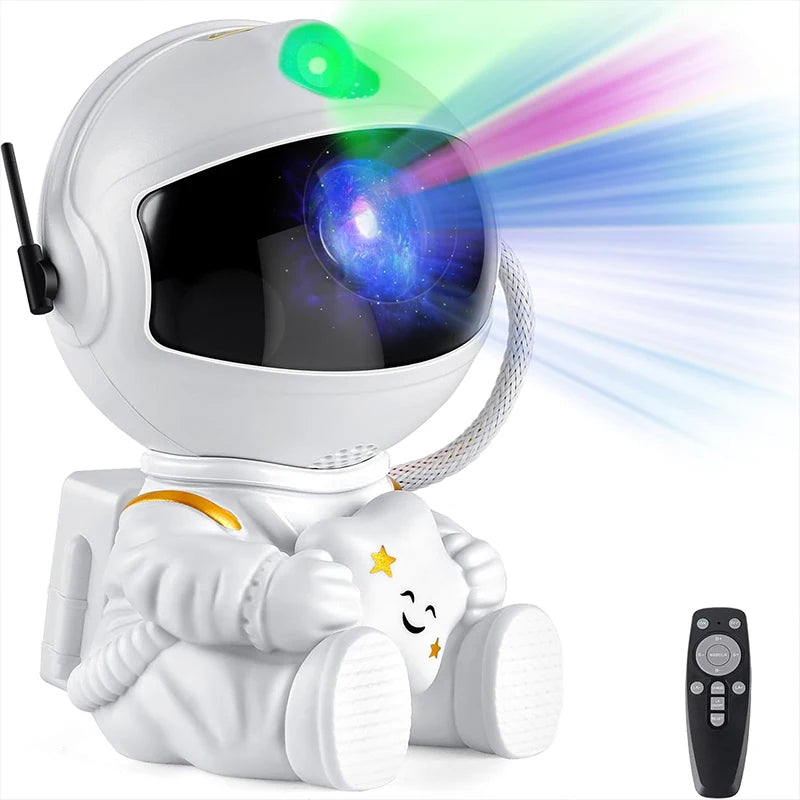 Lampă Proiector Galaxie Astronaut - Lumină de Noapte LED cu Stele și Nebuloase pentru Copii