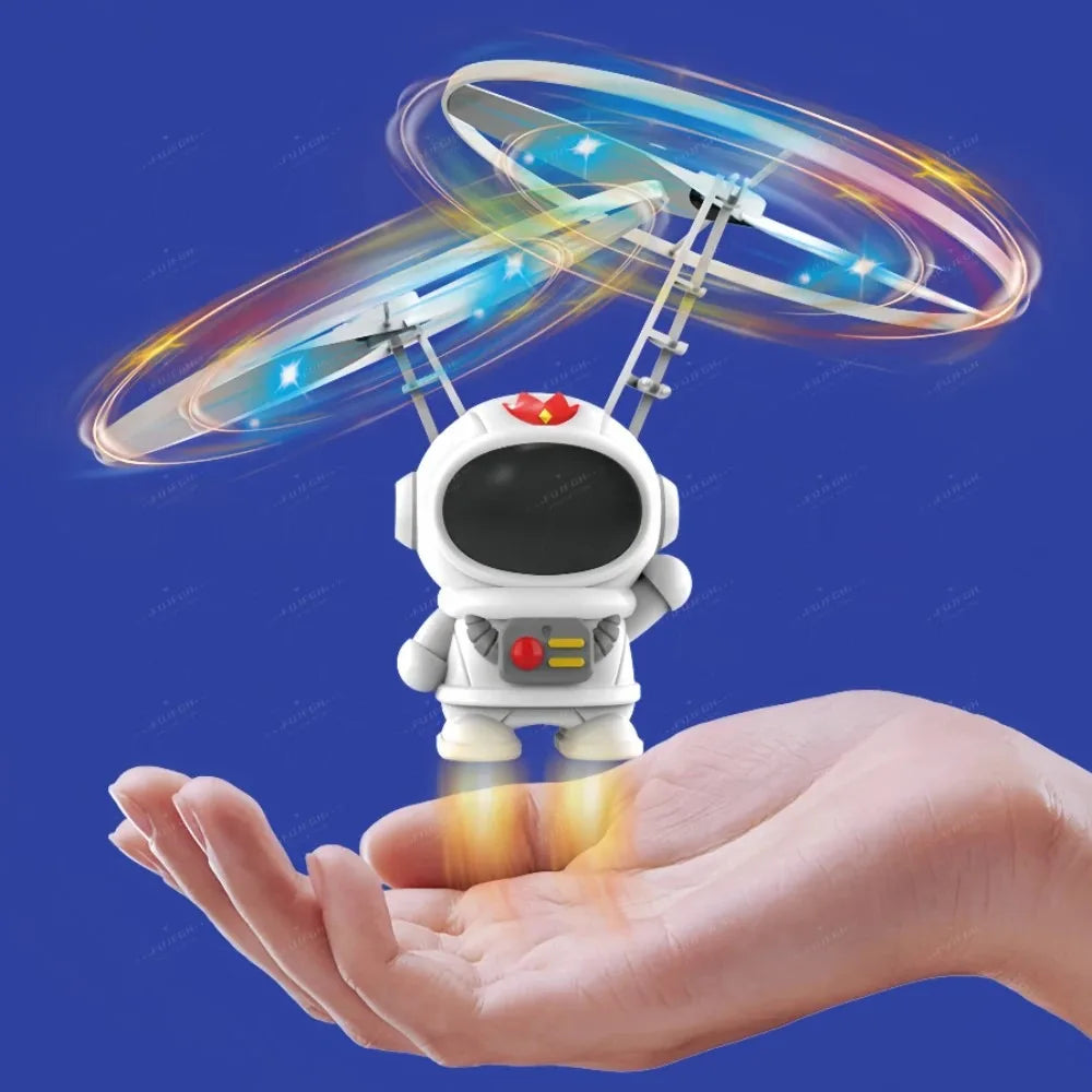 Robot Astronaut Zburător cu Levitație - Dronă Controlată Manual cu Lumini LED Interactive - Jucărie Outdoor pentru Copii