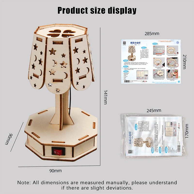 Kit DIY Lampă de Masă din Lemn - Proiect Educațional STEM