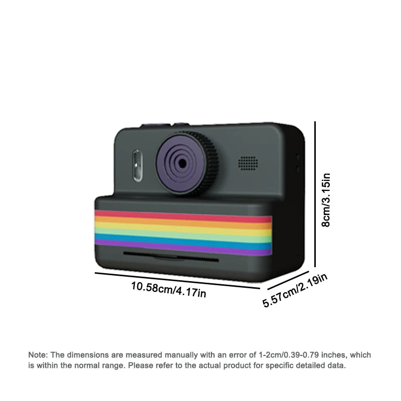 Cameră Foto Digitală pentru Copii cu Imprimantă Termică Instant - 1080P HD, Ecran 2.8", Jocuri și Muzică