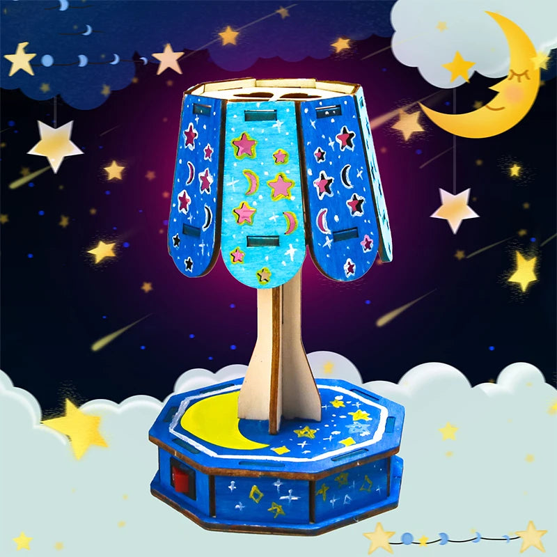 Kit DIY Lampă de Masă din Lemn - Proiect Educațional STEM