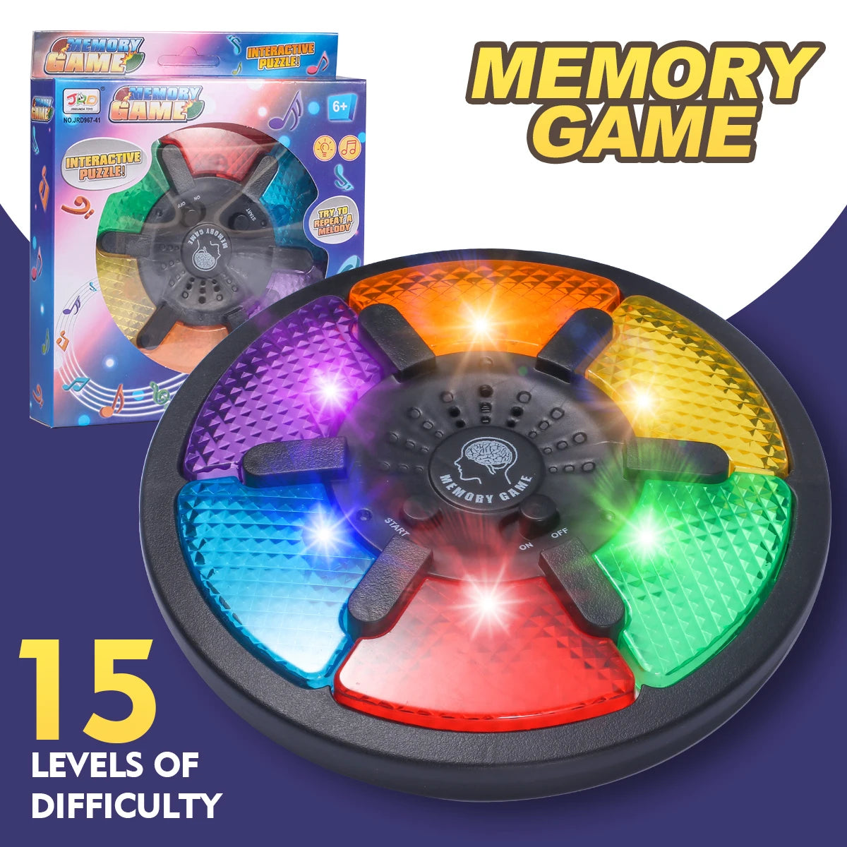 Joc Electronic de Memorie și Puzzle pentru Copii - Mașină Interactivă de Antrenament Creier cu Lumini și Sunete