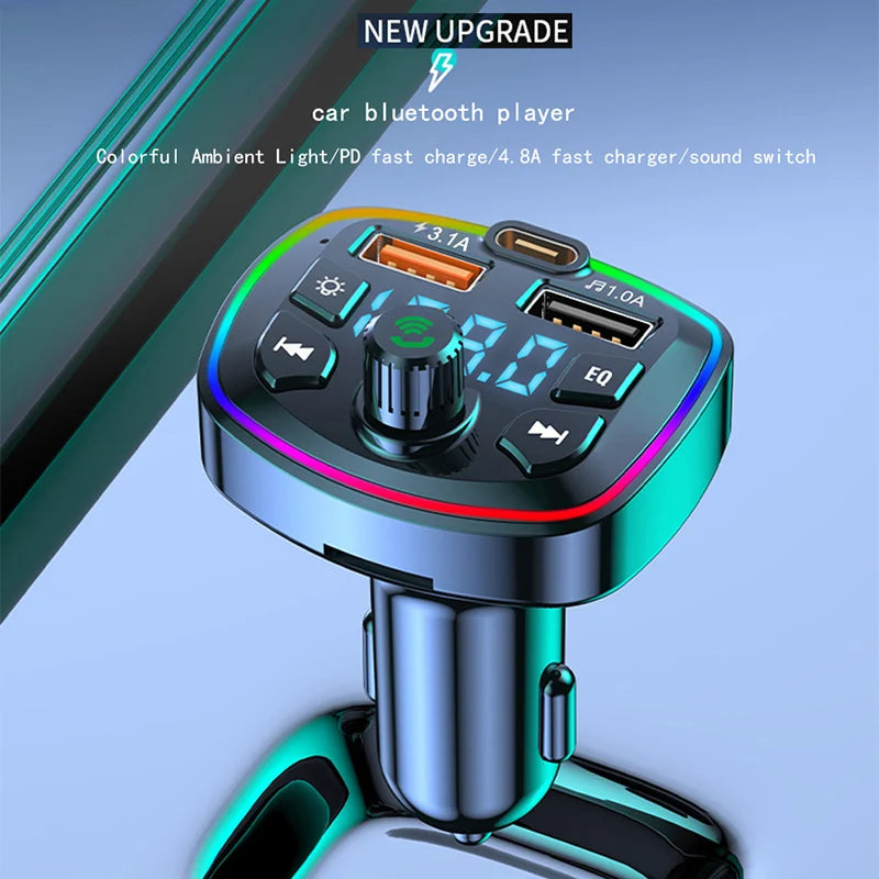 Transmițător FM Bluetooth 5.0 Auto - Încărcător USB Dual și Player MP3