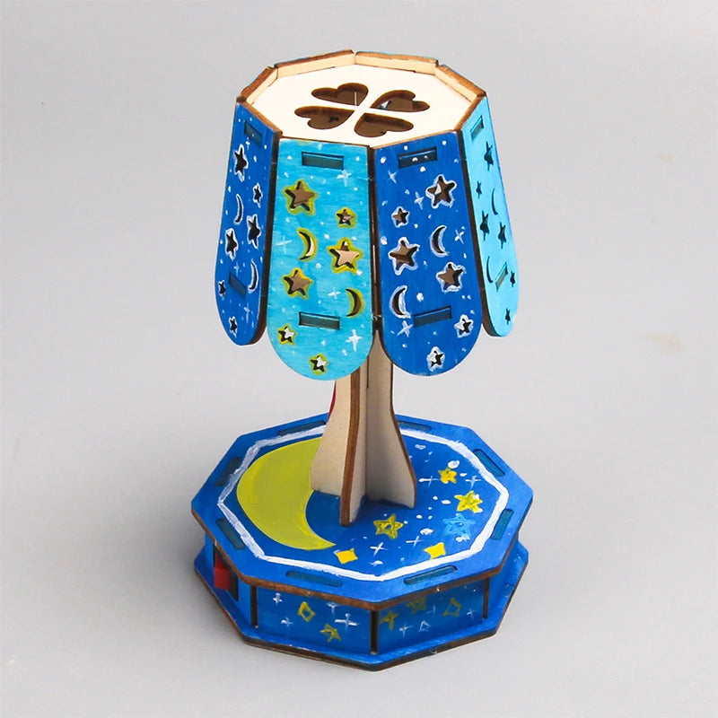 Kit DIY Lampă de Masă din Lemn - Proiect Educațional STEM