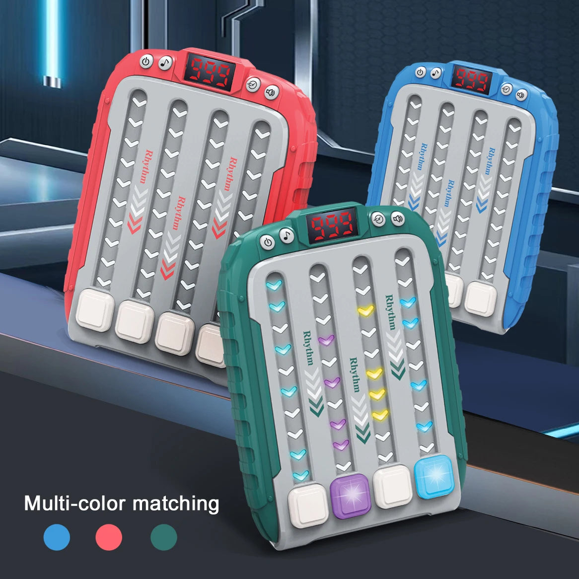 Joc Electronic de Ritm și Reflexe pentru Copii - Consolă Muzicală Interactivă cu Lumini LED