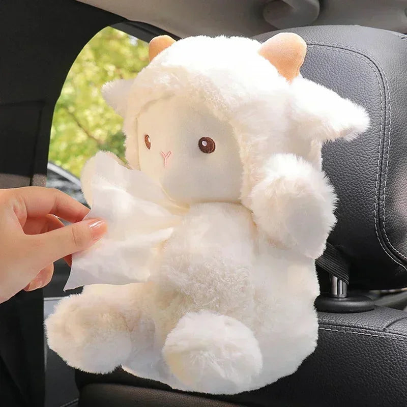 Suport Șervețele Pluș Kawaii - Cutie Hartoți Animalute pentru Mașină și Casă