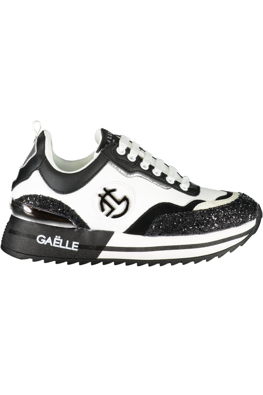 Pantofi Sport Damă Gaelle Paris – Negru cu Șireturi și Detalii Contrast