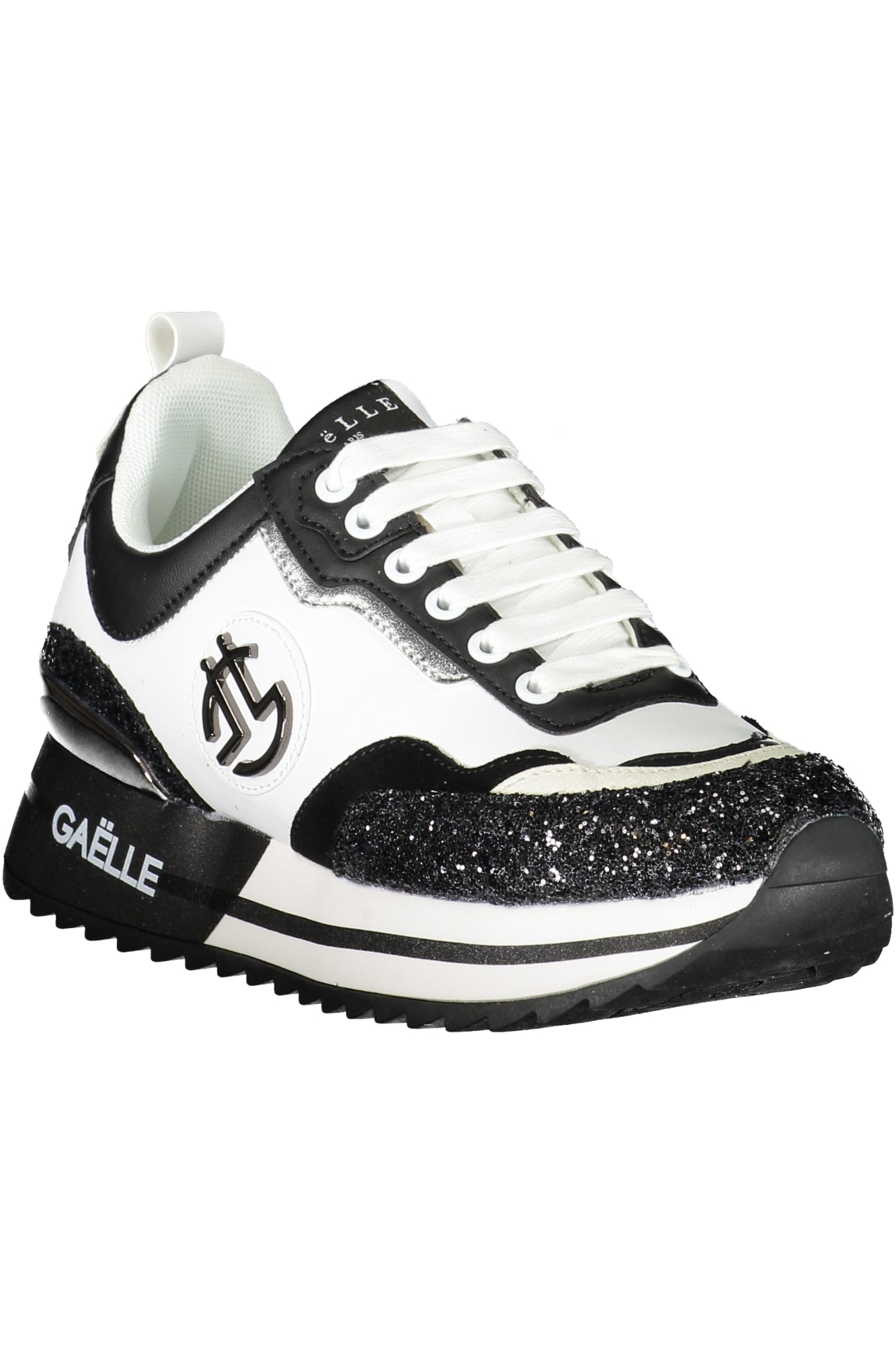 Pantofi Sport Damă Gaelle Paris – Negru cu Șireturi și Detalii Contrast